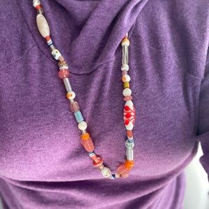 Orange long necklace